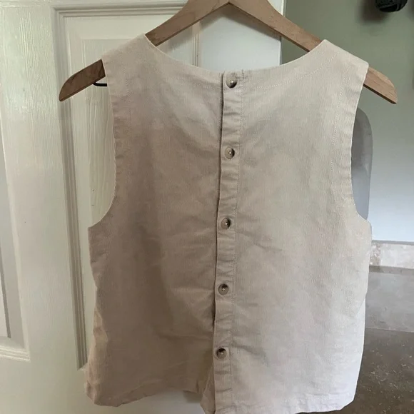 Pact Modern Corduroy Button Back Tank (Sandshell and Modern Mauve) Size Medium - Picture 5 of 11